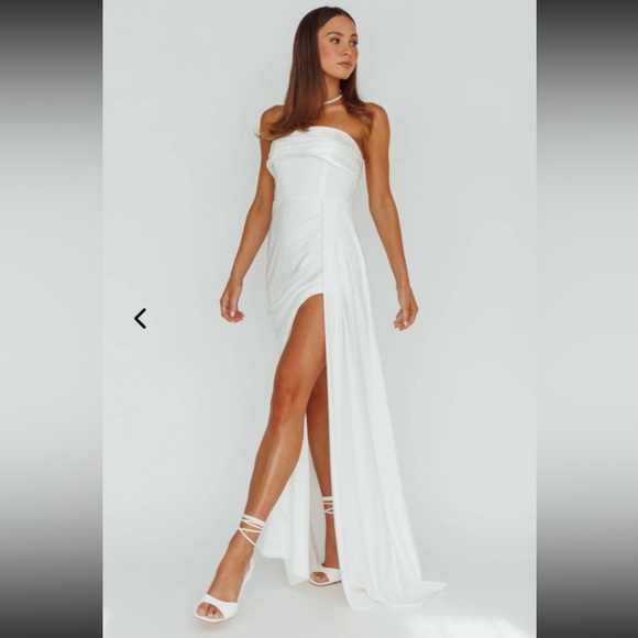 THE ONE STRAPLESS MAXI DRESS WHITE - Picture 2 of 9